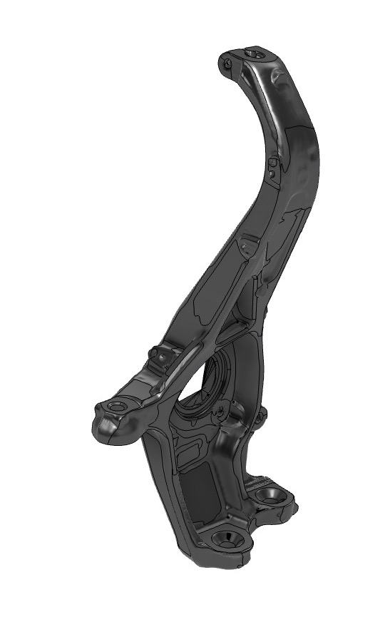 Exact replica of the scanned knuckle as one closed CAD solid
